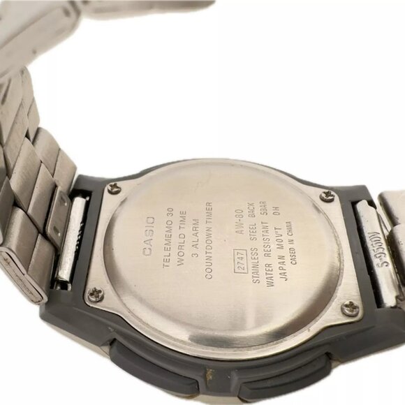 Vintage Casio Telomemo 30 World Time Men's Digital LCD & Analog Wristwatch - Picture 7 of 7